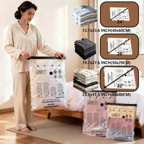 Cordless Travel Vacuum Storage Compression Bag Set